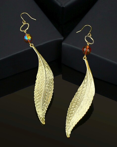 Gold plated deals leaf earrings