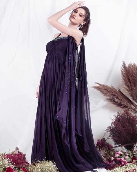 Purple Gowns- Elevate Your Style with Regal Elegance | Zeel Clothing |  Color: Purple