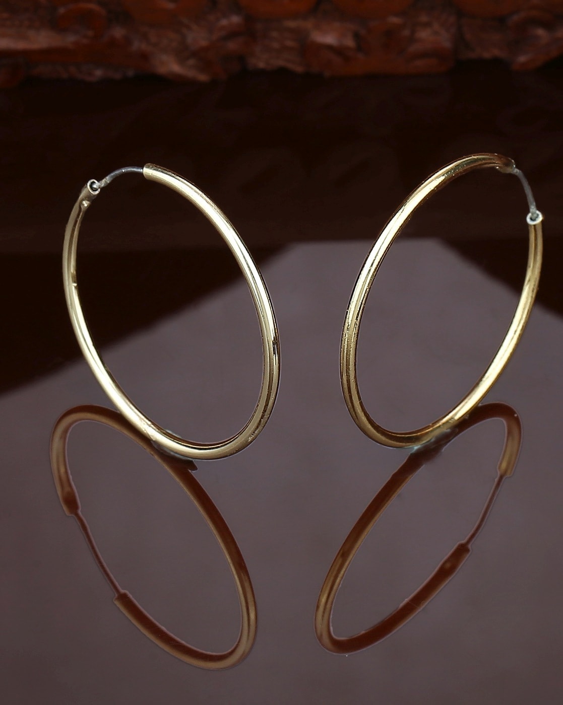 Buy Two Tone Stylish Hoop Earring In 22K Gold Online | Madanji Meghraj