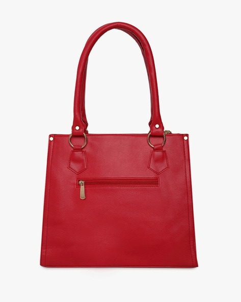 Leather shoulder bag in red color handmade by Isalda brand
