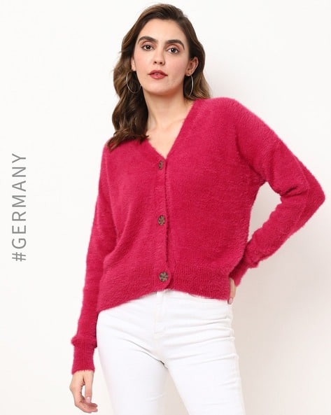 Button Cardigan Fluffy V Neck Cardigan ASOS DESIGN V Neck Cardigan