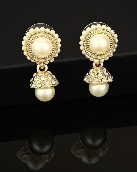 Buy Rakumi Double Pearl Earrings Dangling Sterling Silver Two White Round  Pearl Cycle Jacket Earrings Online at Lowest Price Ever in India | Check  Reviews & Ratings - Shop The World