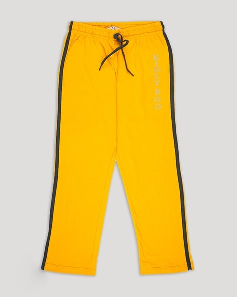 Boys Track Pants with Placement Brand Print