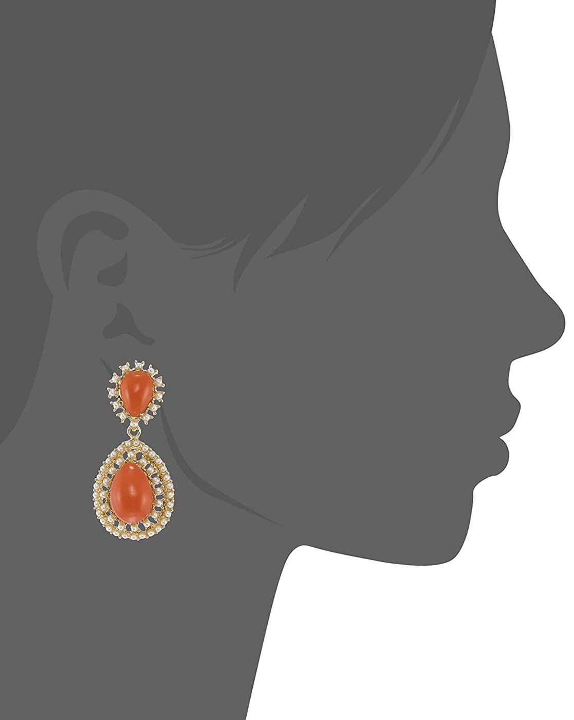 Sterling Silver Drop Earrings with Orange and Turquoise Stones | Pebbles at  my Feet