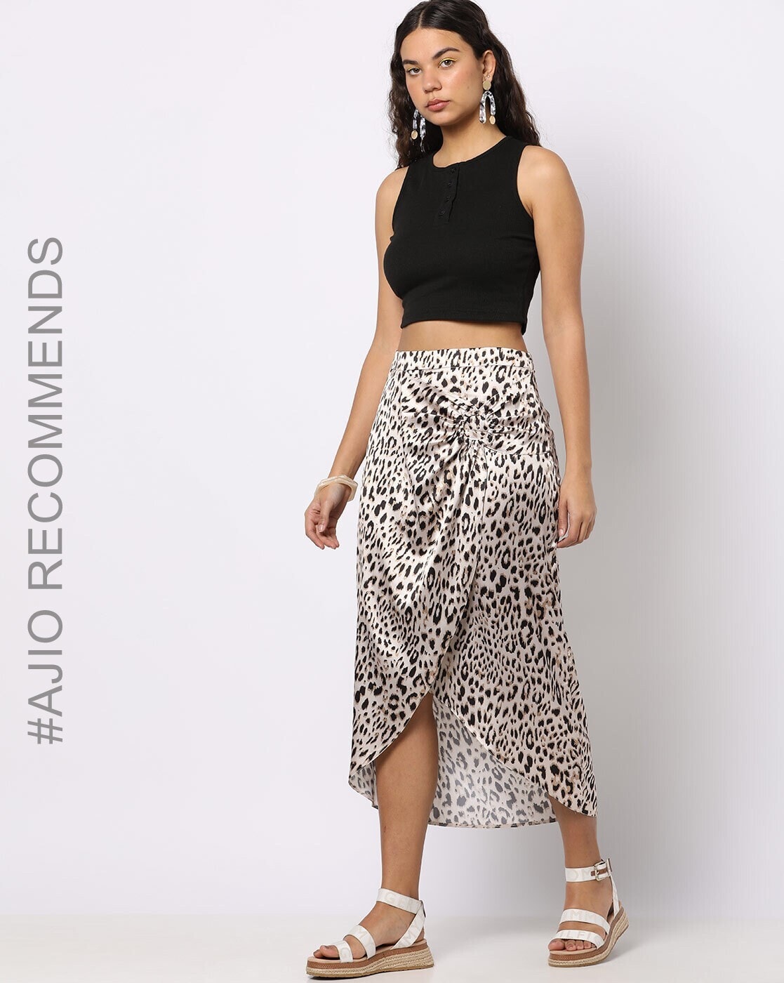 Distressed cheetah outlet skirt