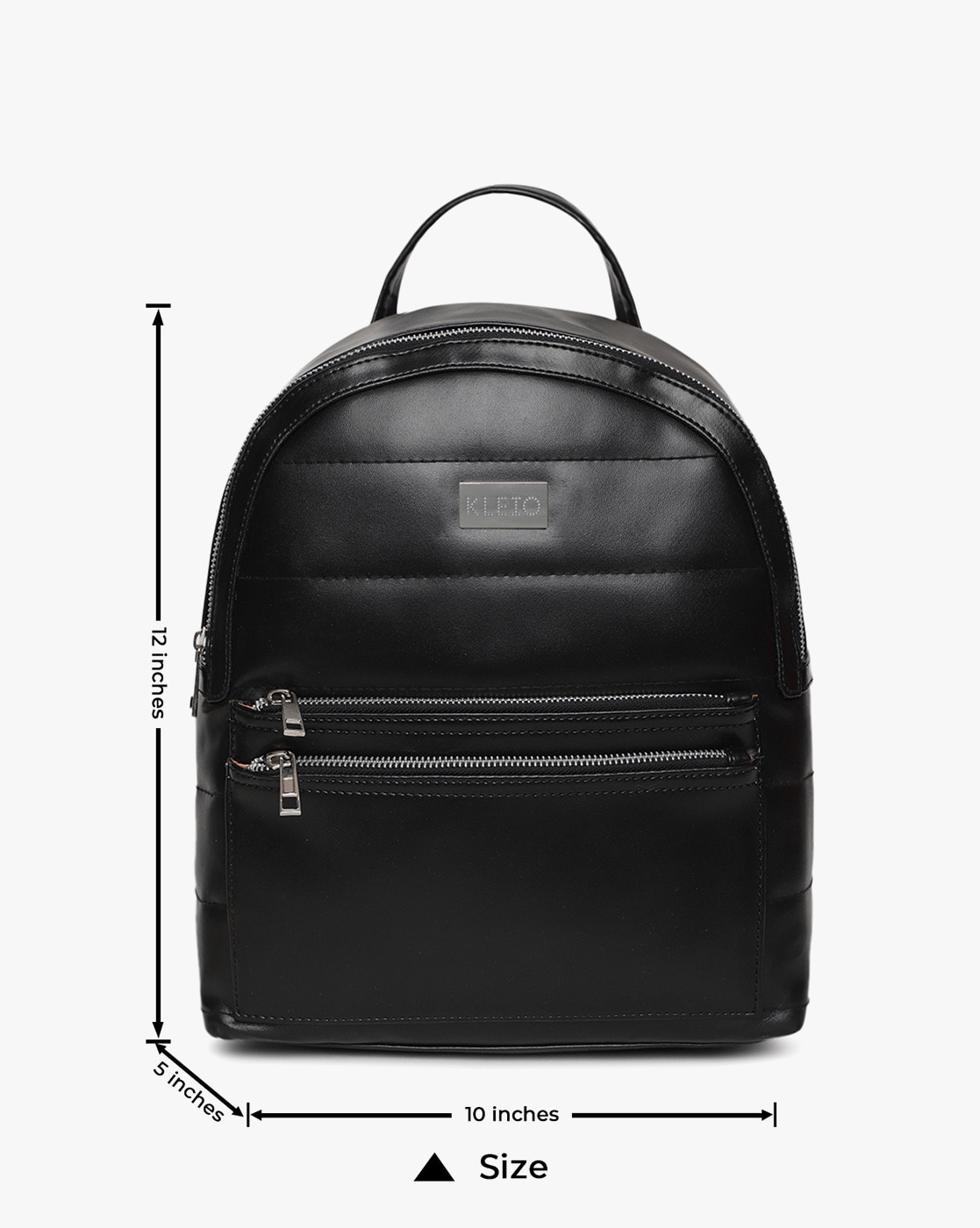 BLACK LEATHER BACKPACK - tuiggi Milano