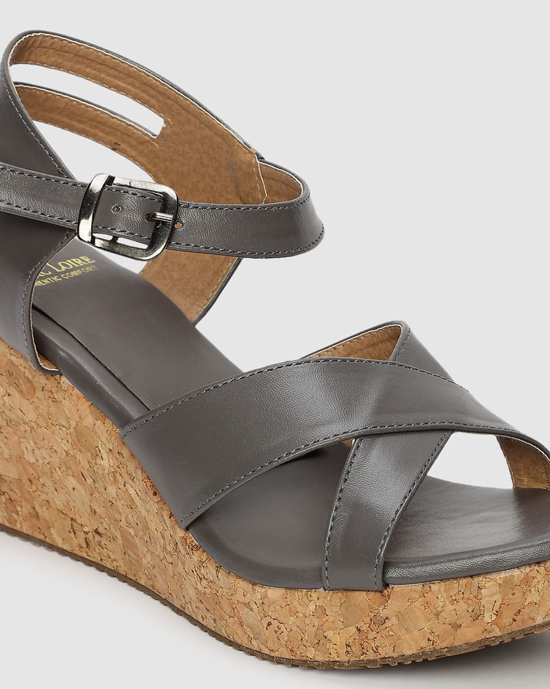 Buy Charcoal Grey Flat Sandals for Women by Illimite Online | Ajio.com