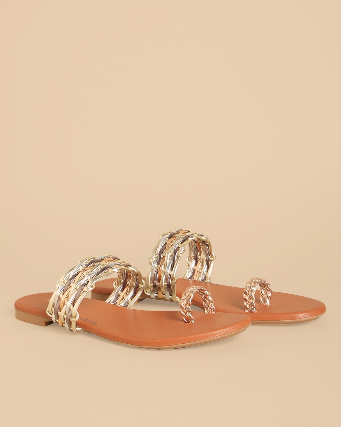 Gold Flat Sandals – HEEL & BUCKLE LONDON