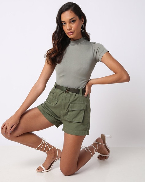 Buy Green Shorts for Women by Fyre Rose Online