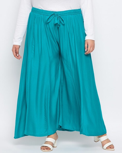 Shararas with Elasticated Drawstring Waist Price in India
