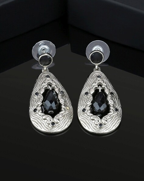 Yellow Chimes Danglers Earrings for Women Black Crystal Danglers –  GlobalBees Shop