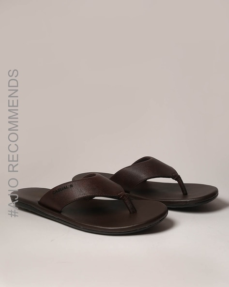 Buy MASABIH MENS GENUINE LEATHER BROWN THONG SANDALS Online at Best Prices  in India - JioMart.