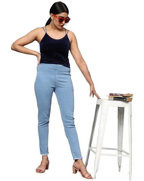 Buy Sky Blue Jeans & Jeggings for Women by ANGELFAB Online