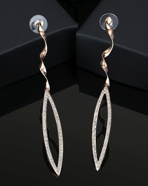 White Pearl Long Threader Earrings in 14kGF Rose Gold Filled, Ready to