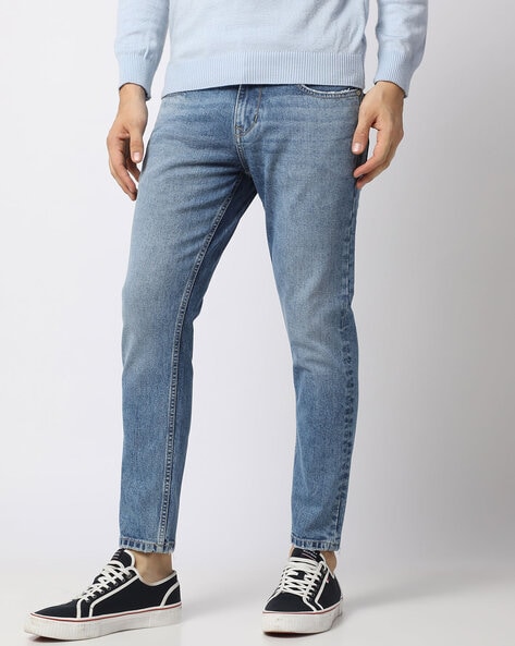 Men Heavy-Wash Slim Fit Jeans