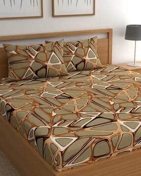 180 TC Printed Double Size Bedsheet with Pillow Covers-image-23