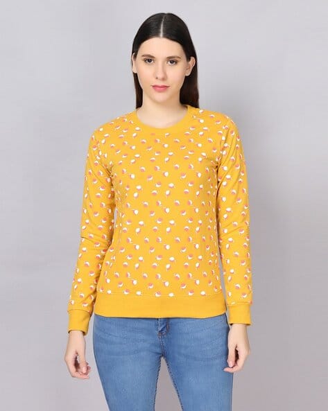 Buy Mustard Sweatshirt Hoodies for Women by BLUE TREND Online