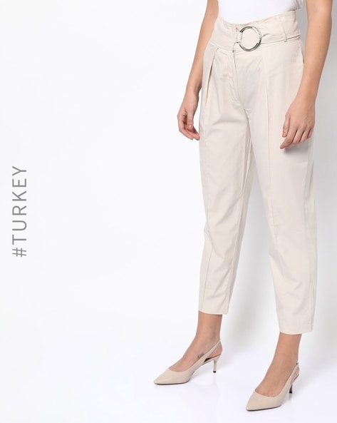 Buy Beige Trousers & Pants for Women by TRENDYOL Online