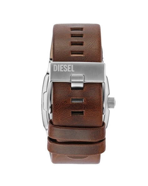 Techno Diezel Men's Silver/Blue Dial Black Leather Strap Watch | eBay