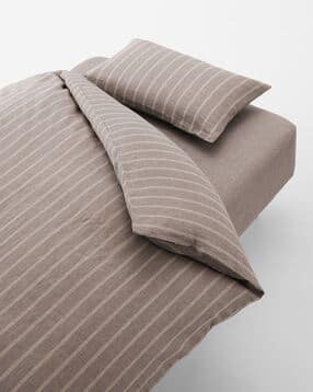 muji Striped Linen Plain Weave Single Duvet Cover-picture-32