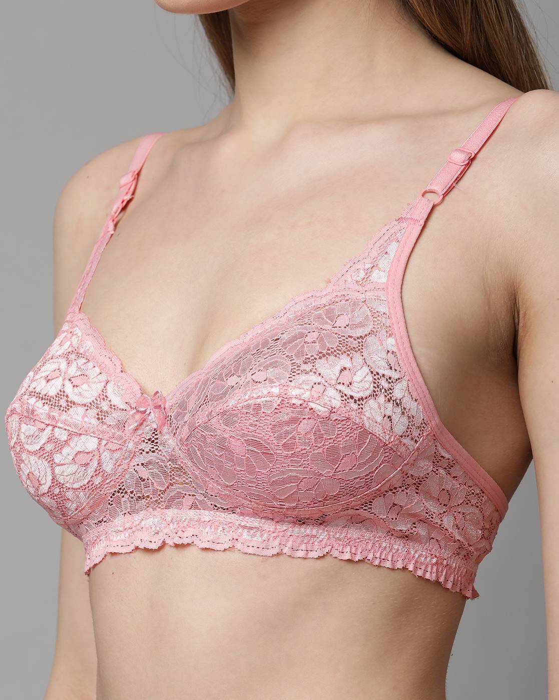 Buy Bodyshell Pink Lacy and Power Net Bralette Bra - 30 Online at Best  Prices in India - JioMart.