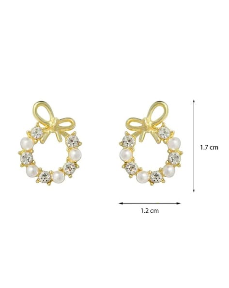 Buy Bow Pearl Earrings Online In India - Etsy India