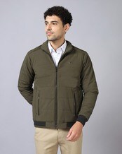 Forca by Lifestyle Olive Cotton Regular Fit Jacket