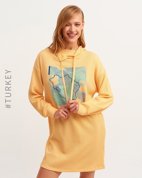 Oversized graphic hotsell hoodie dress