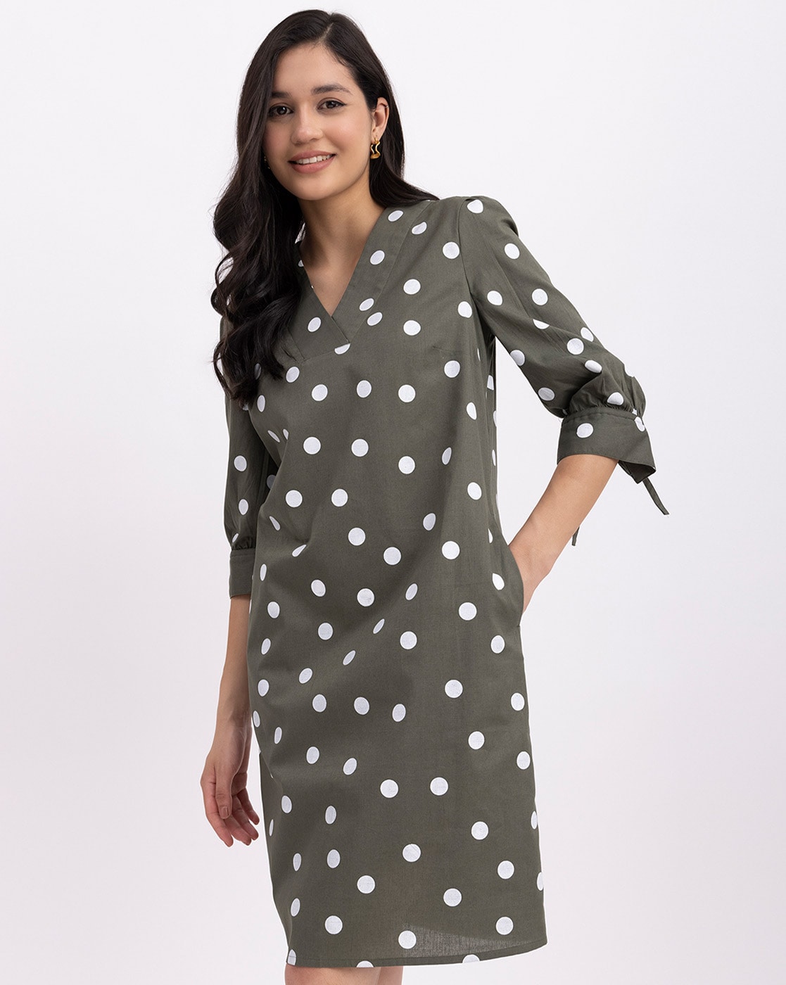 Olive polka hot sale dot dress