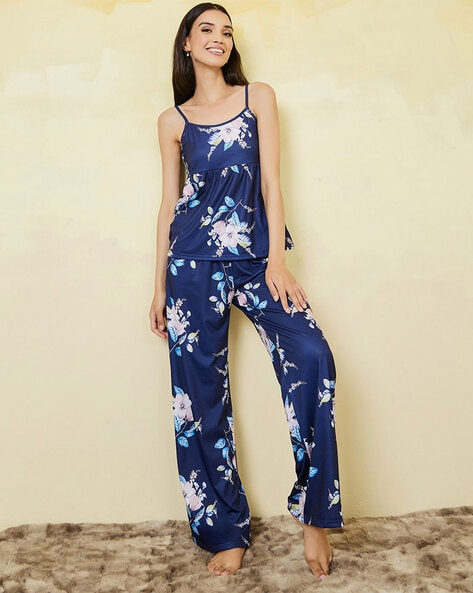 Women'S Floral Printed Camisole & Pants Pajama Set