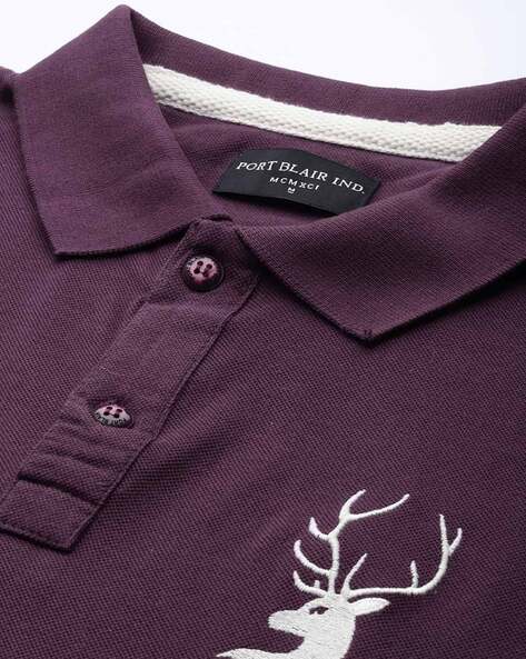 Mens Buck Deer Patch Short Sleeve Polo Shirt, 3XL Wildberry - Walmart.com