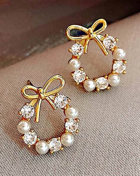Nickel-Free White Pearl Stud Earrings | Titanium Pearl Earrings