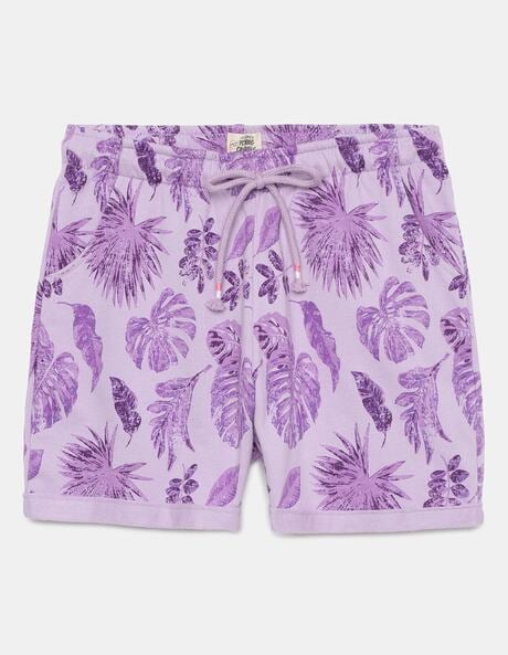 Buy MIXT by Nykaa Fashion Purple Solid Denim Shorts Online