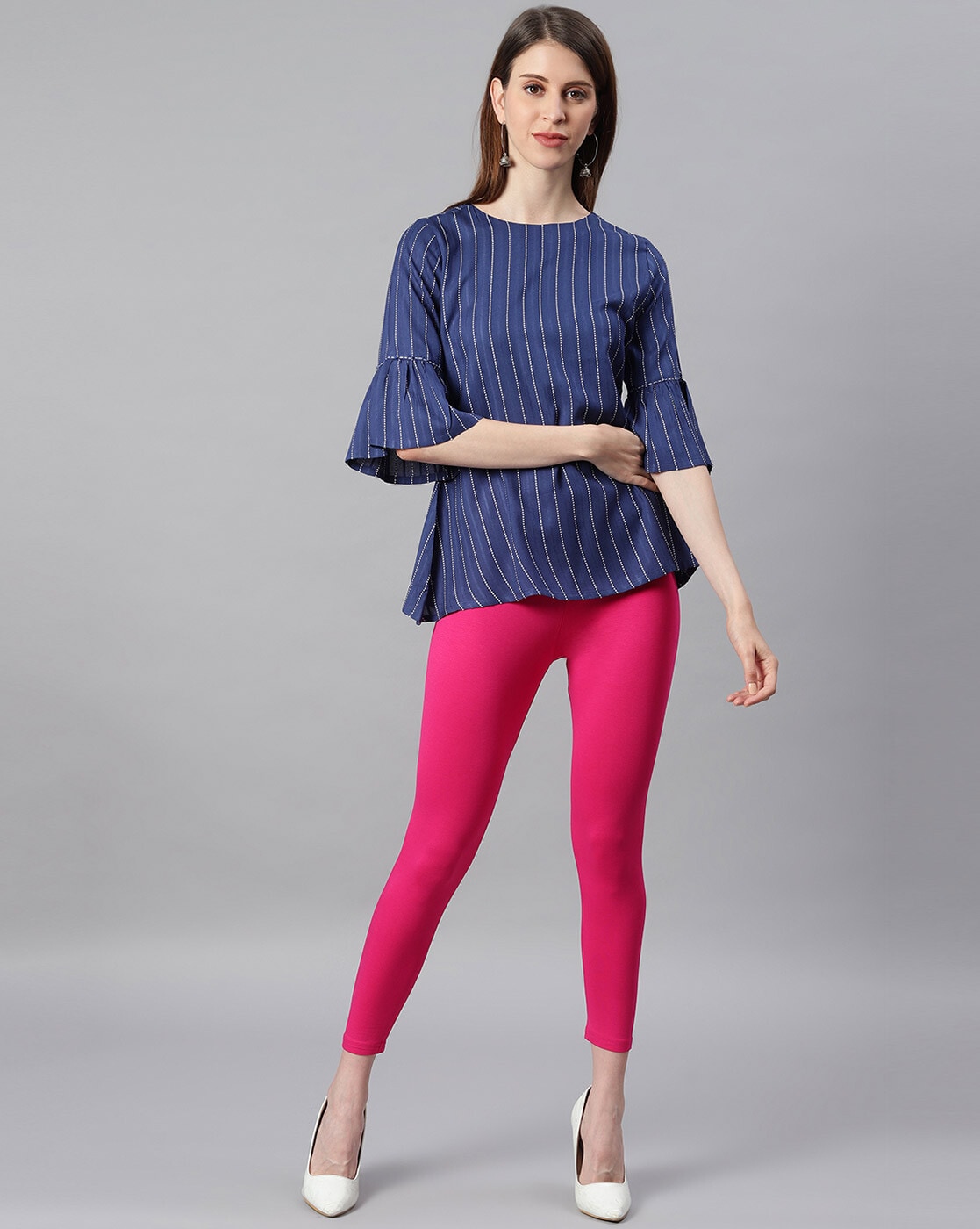 Buy Pink Leggings for Women by Janasya Online