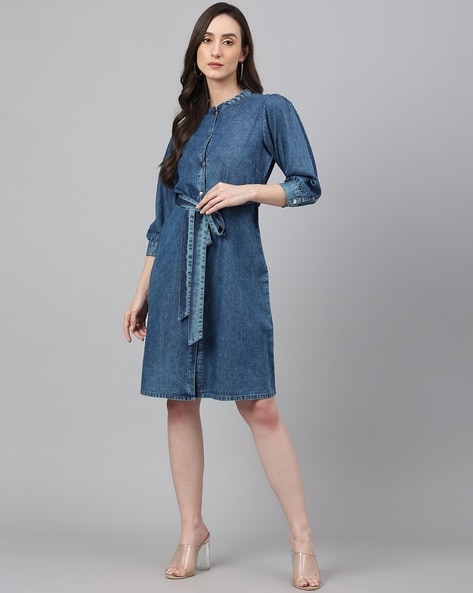 Aranya Dabu Print Knee Length Dress – Shop Pro-comfort Sustainable Fashion  Made in India