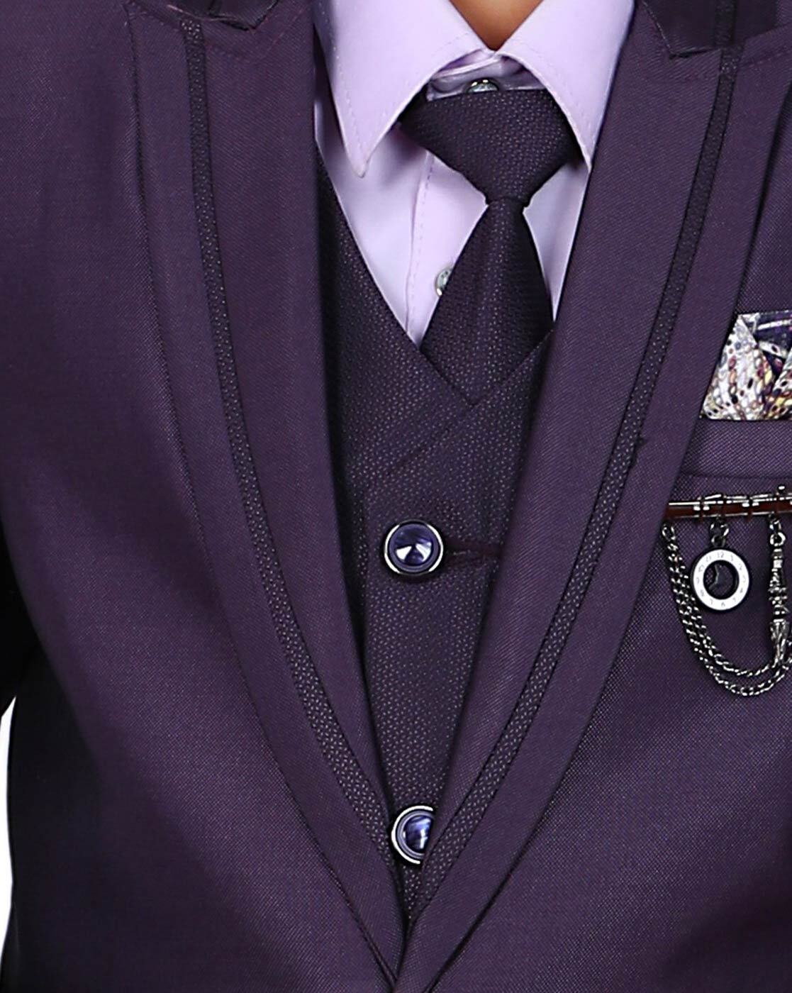 Buy Purple Slim Fit Wool Suit by BespokeDailyShop.com | Free Shipping