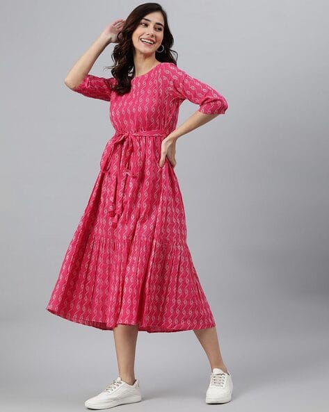 Buy Pink Dresses for Women by Janasya Online | Ajio.com