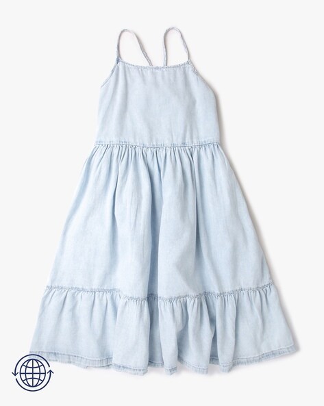 Buy Denim Blue Dresses & Frocks for Girls by Gap Kids Online | Ajio.com