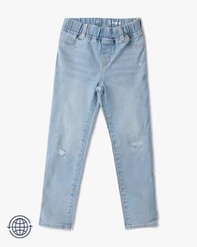 gap kids Girls Lightly Washed Distressed Skinny Fit Jeggings-picture-18