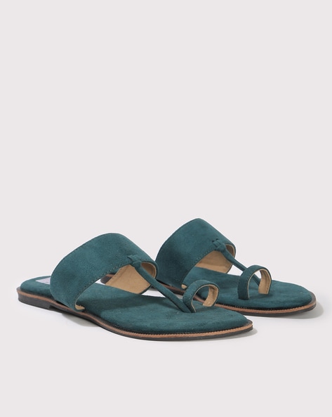 Blue suede sandals flat new arrivals