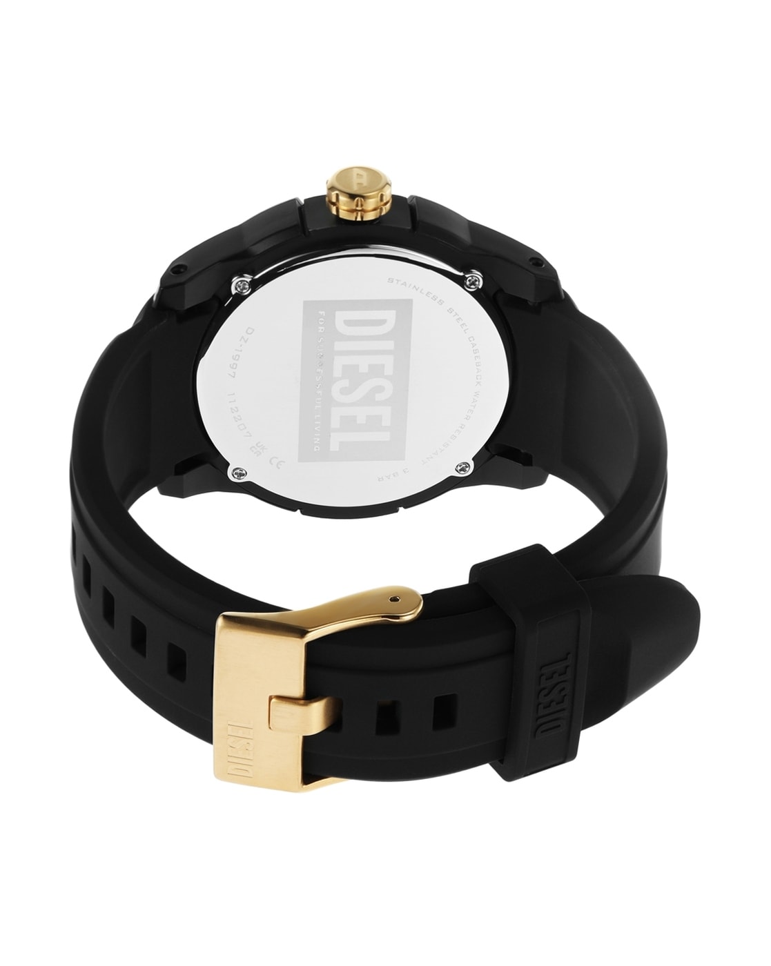 Buy DIESEL Double with | Up Strap AJIO Color LUXE Watch Men Analogue | Silicone DZ1997 Black