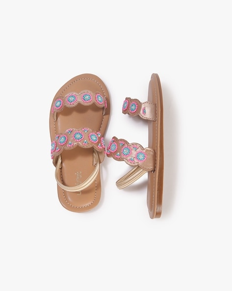 Buy Rose Gold Sandals for Girls by Wotnot Online Ajio