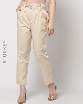 Buy Beige Trousers & Pants for Women by AND Online