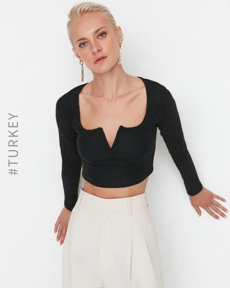 Ribbed Fitted Crop Top