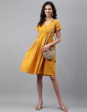 Buy Yellow Dresses for Women by Janasya Online