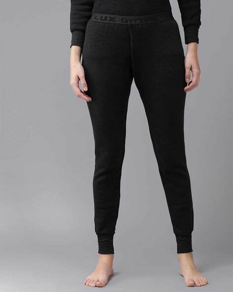 Women's Woolen Warm Leggings for Winter,Thermal Bottom Wear Set of-2 (Woolen  Leggings-2-BB,Black+Black,Waist Size 28 Inch to 34