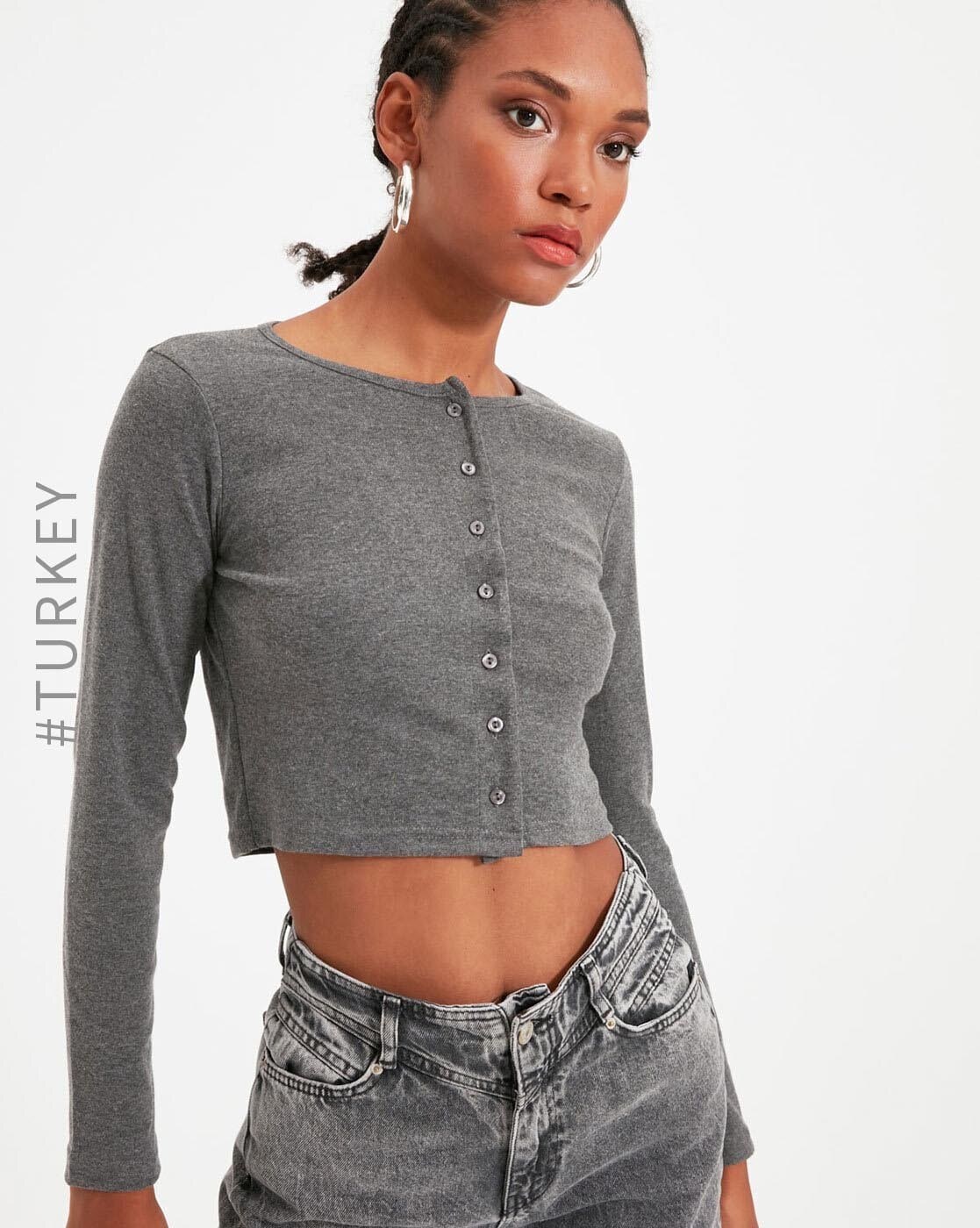 Anthracite Tops for Women by TRENDYOL Online | Ajio.com
