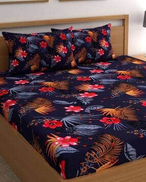 cg homes 180 TC Floral Printed Double Size Bedsheet with Pillow Covers-picture-34