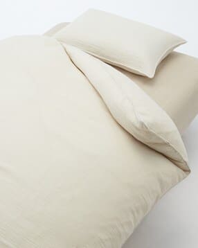 muji Mini Checked Cotton Triple-Gauze King-Size Duvet Cover-picture-17