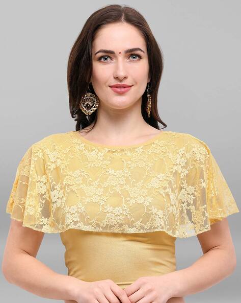 Lace Overlay Blouse: